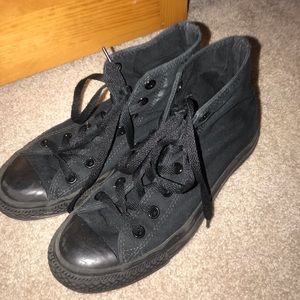 High top all black converse